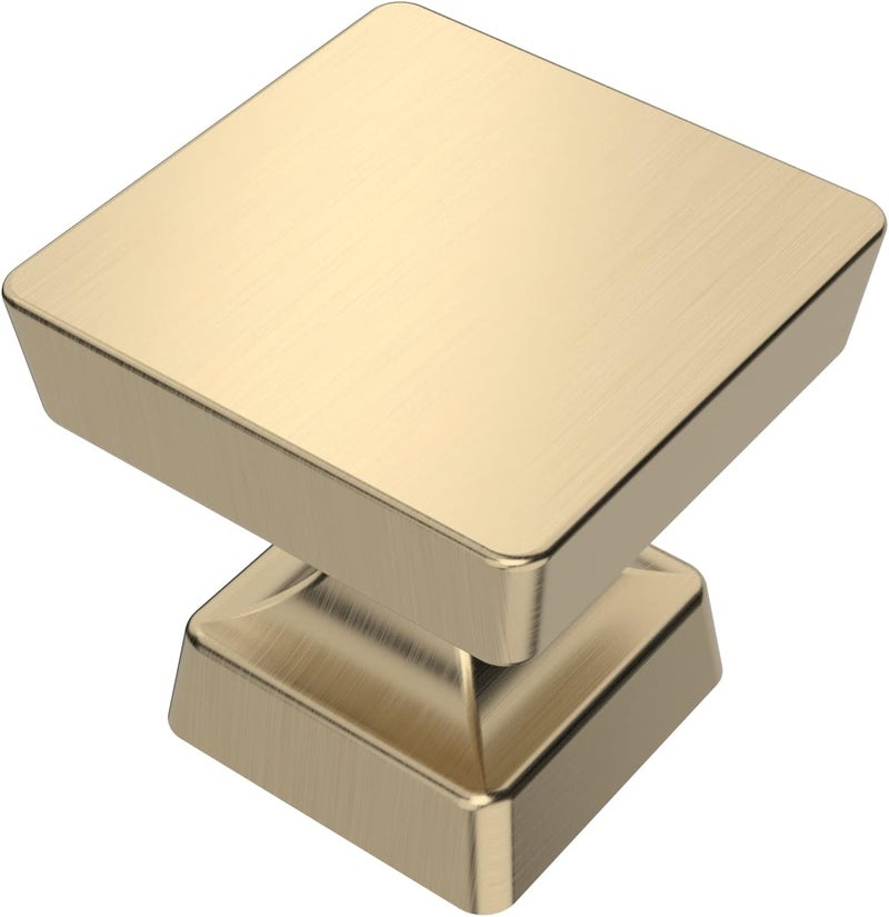 Amerdeco 10 Pack Brushed Gold Cabinet Knobs 1.2 Inch(30mm) Gold Kitchen Cabinet Knobs Dresser Knobs Drawer Knobs and Pulls for Bathroom Cabinets ZH0008 - Image 1