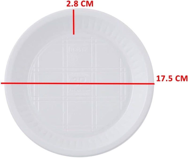 3P Round Disposable Plastic Plates 7" - 50 Pieces - Image 4