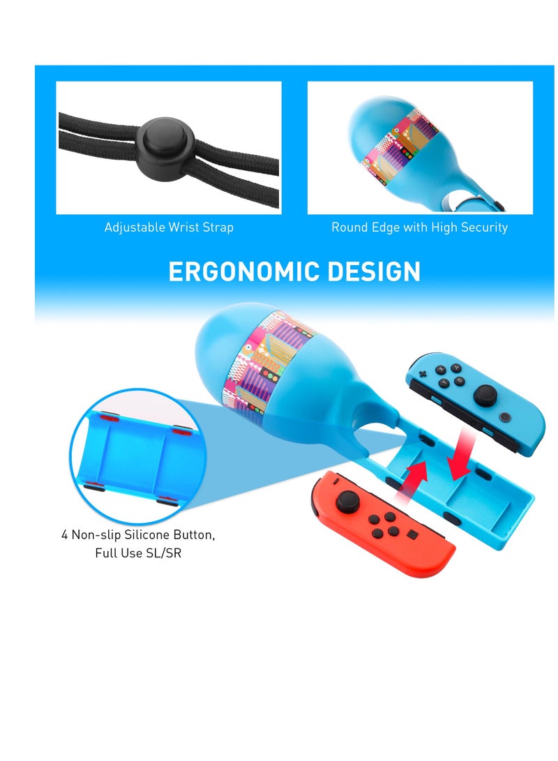 SYOSI Sand Hammer Hand Grip, 2 Pcs Samba Maracas Game Hand Grips, for Samba de Amigo, Switch Sport Game Accessories Bundle of Left & Right, Compatible with Nintendo Switch/OLED Joycon Controller  - Image 2