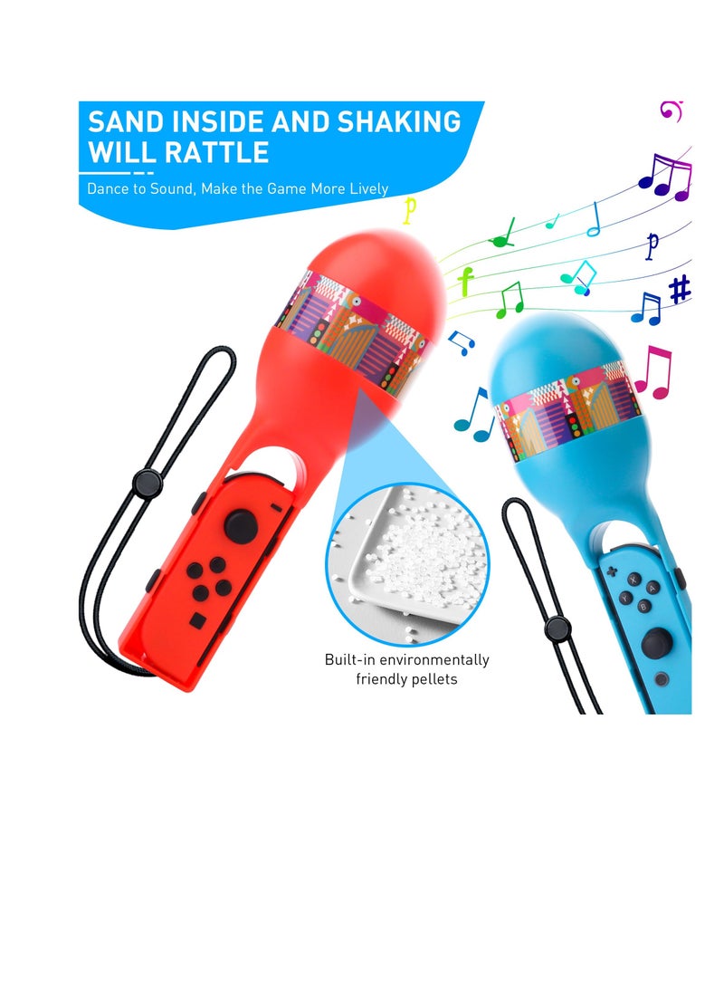 SYOSI Sand Hammer Hand Grip, 2 Pcs Samba Maracas Game Hand Grips, for Samba de Amigo, Switch Sport Game Accessories Bundle of Left & Right, Compatible with Nintendo Switch/OLED Joycon Controller  - Image 5