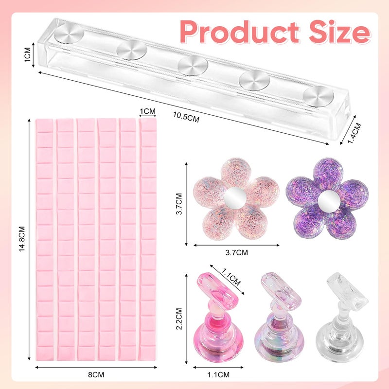 AIMEILI Nail Stand for Press On Nails, Fake Nail Holder for Painting Nails, Solid Acrylic Nail Stands for Nail Practice with Reusable Putty Gift Box for Home DIY Beginner Salon Supplies - Image 4