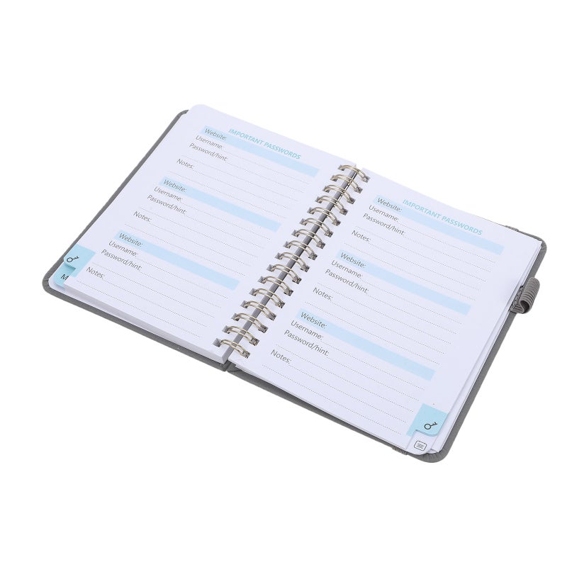 Address Book with Alphabet Index A6 Pocket Notebook for Home Organization in Grey - Image 5