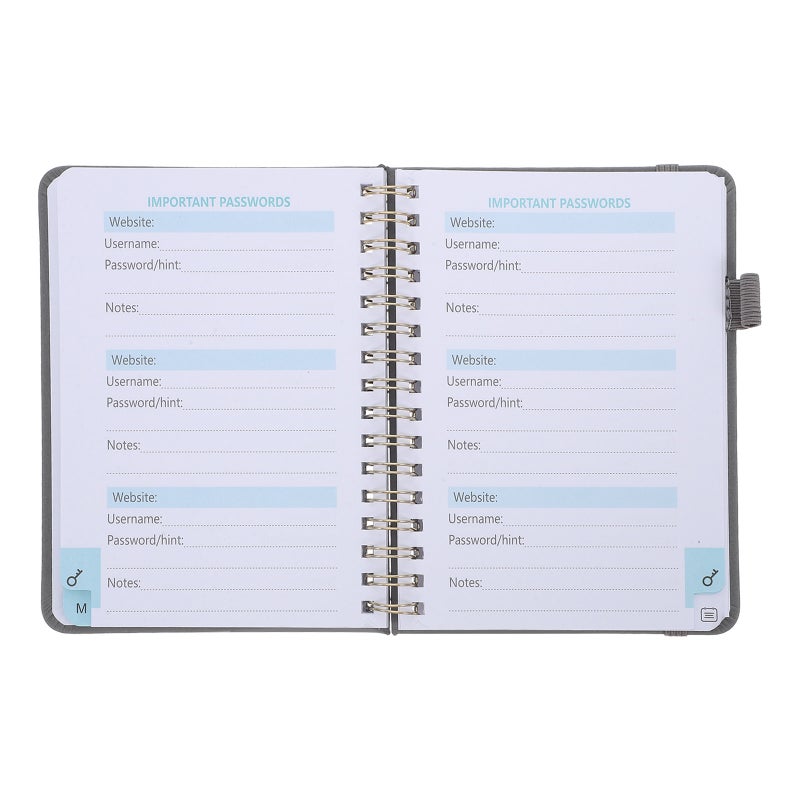 Address Book with Alphabet Index A6 Pocket Notebook for Home Organization in Grey - Image 4