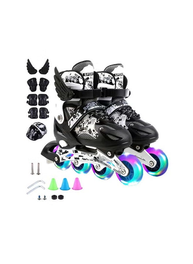 Arabest Kids Adjustable Perfect inline skates Roller Skate Shoe Set with LED FlashS（26-32） - Image 1
