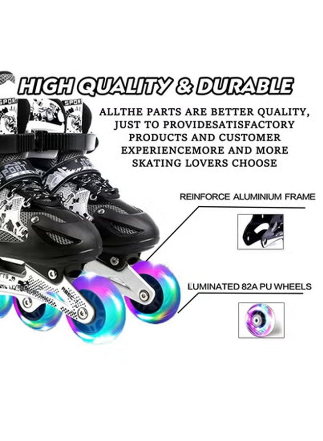 Arabest Kids Adjustable Perfect inline skates Roller Skate Shoe Set with LED FlashS（26-32） - Image 4
