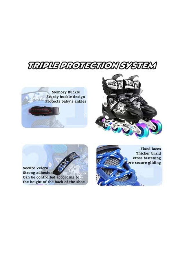 Arabest Kids Adjustable Perfect inline skates Roller Skate Shoe Set with LED FlashS（26-32） - Image 2