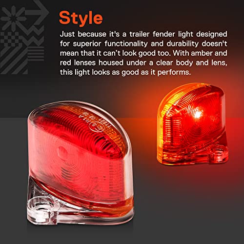 ONLINE LED STORE TRUE MODS 2pc Mini Amber + Red LED Trailer Fender Light Set [DOT Compliant] [SAE P2] [IP67 Waterproof] Surface Mount Clearance Marker Lamp for Boat Enclosed Utility Cargo Trailer Hauler Car Truck - Image 5