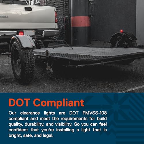 ONLINE LED STORE TRUE MODS 2pc Mini Amber + Red LED Trailer Fender Light Set [DOT Compliant] [SAE P2] [IP67 Waterproof] Surface Mount Clearance Marker Lamp for Boat Enclosed Utility Cargo Trailer Hauler Car Truck - Image 3