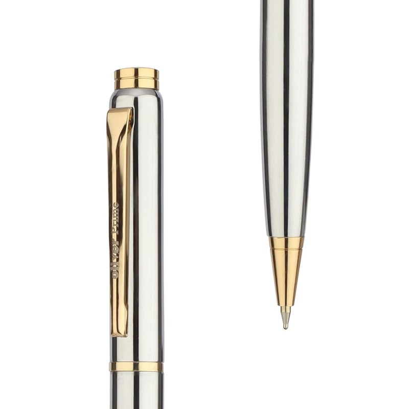 Oliver Prime CN G Executive Ball Pen – Premium Chrome Finish with Gold Detailing & Smooth Twist Action - Image 3