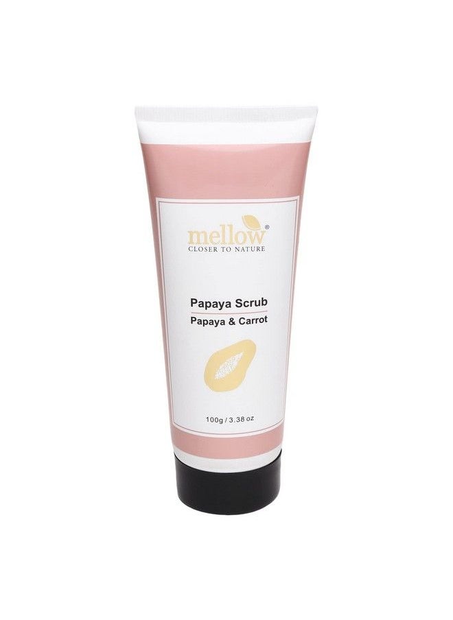 MELLOW Herbals Ayurvedic Papaya Face Scrub (100Gm) For Smooth & Vibrant Glow ; Helps To Remove Dead Skin Cells & Unclog Pores ; Papaya Walnut Lemon & Orange ; Ayush Certified ; Gmo Paraben And Silicone Free  - Image 2