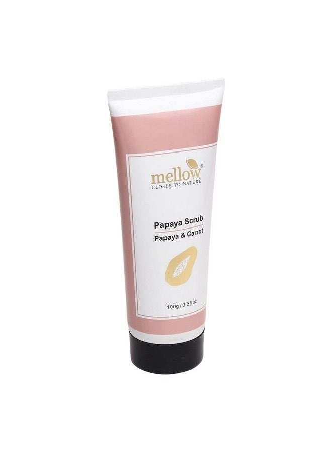 MELLOW Herbals Ayurvedic Papaya Face Scrub (100Gm) For Smooth & Vibrant Glow ; Helps To Remove Dead Skin Cells & Unclog Pores ; Papaya Walnut Lemon & Orange ; Ayush Certified ; Gmo Paraben And Silicone Free  - Image 3
