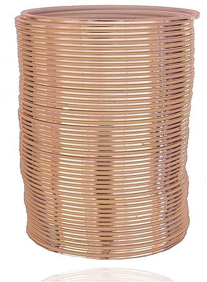 BANGLESKART Sleek and Traditional Metal Bangles Set For Women & Girls (Pack Of 48 Bangles) Yellow - Image 2