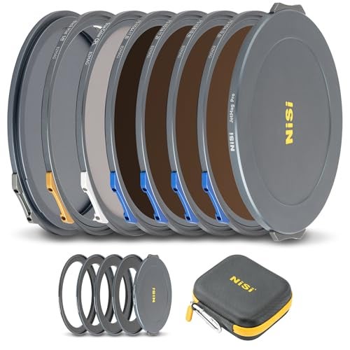 NiSi JetMag Pro 82MAG Cinema Kit Magnetic Lens Filters FS Neutral Density ND4ND8ND16ND64 True Color CPL Filter Black Mist 18 Adapters 67mm72mm77mm82mm Protective Caps and Caddy Case - Image 1