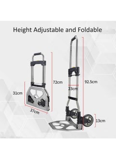 Folding Trolley with 70kg Load Capacity and 2 Wheels Heavy-Duty Luggage Rustproof Utility Hand Push Truck Cart with Adjustable Shaft and Bungee Cord - pzsku/Z68CABC80B6AC1BBC3BB6Z/45/_/1691850422/89a5be3d-3db6-44dc-a6bd-2d4377489c78