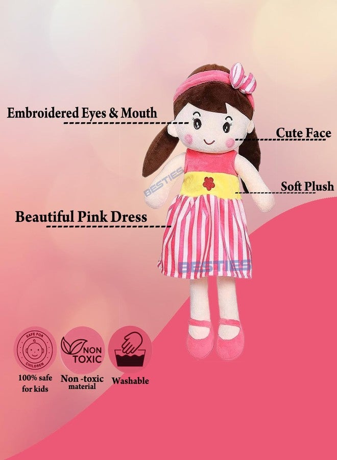 Glance Cute 'N' Hug Super Soft 45Cm Stuffed Girl Doll, Polyfill Washable Cuddly Plush Toy, Helps To Learn Role Play, 100% Safe For Kids (45Cm, Cute Doll Pink) - Image 2