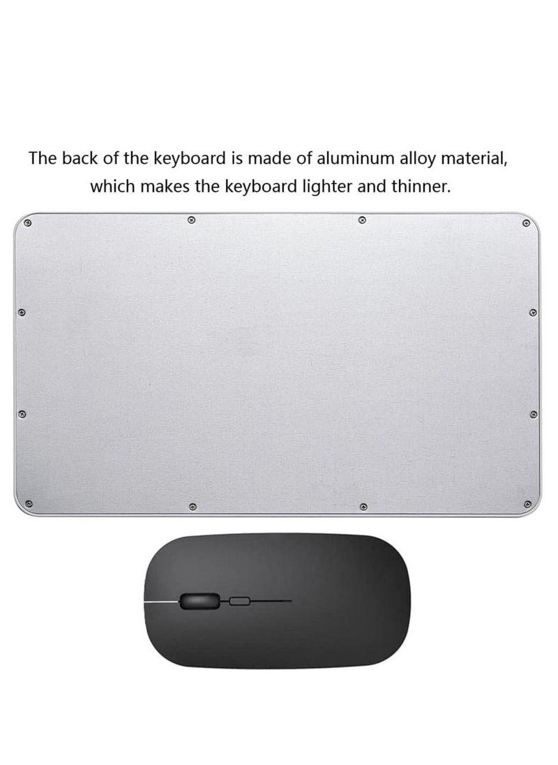 Rechargeable Bluetooth Keyboard and Mouse Combo Ultra-Slim Portable Compact Wireless Mouse Keyboard Set for Android Windows Tablet Cell Phone iPhone iPad Pro Air Mini, iPad OS/iOS 13 and above (Black) - Image 2