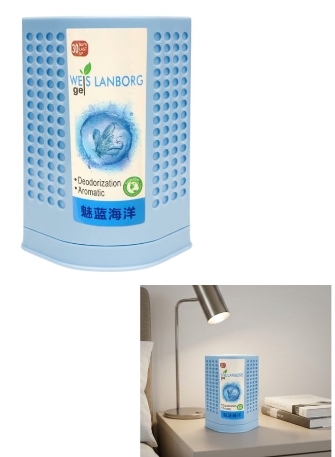 Air Freshener Gel – Natural Odor Eliminating Gel for Home, Bathroom, Bedroom, Car, and Office, Long-Lasting 30-Day Scent, Air Purifier, Compact and Easy to Use, Keeps Spaces Smelling Fresh-Blue Ocean - Image 1