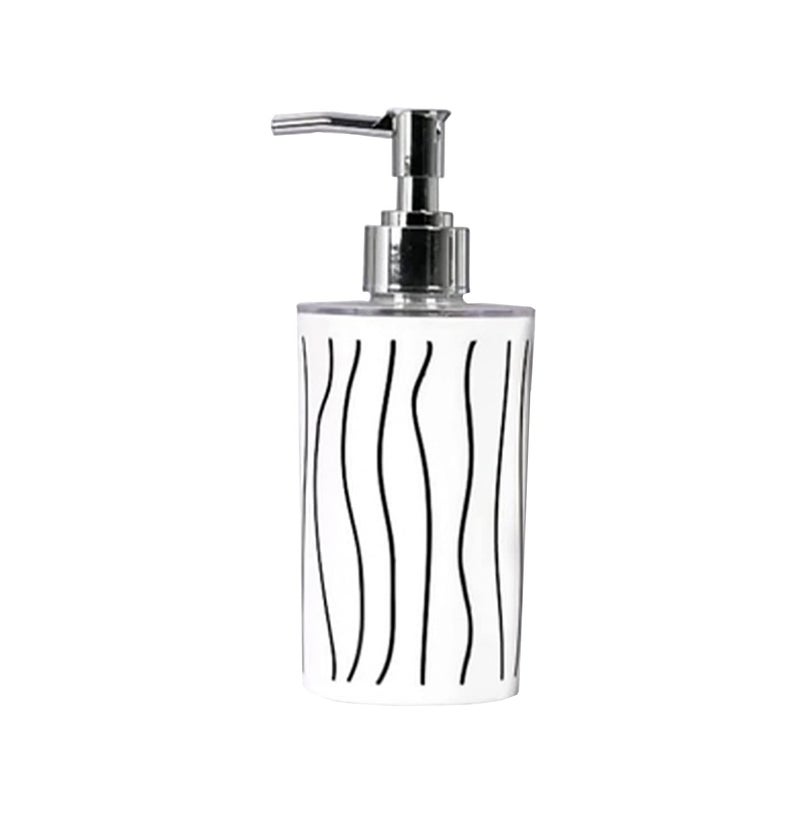 Black Plastic Body and Chrome Finish top Candy Soap Dispenser Bottle Set with Pump for Handwash (Multicolour) - Pack of 3  - Image 4