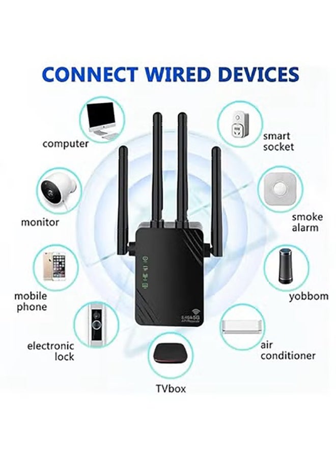 VOGMAX - New Wireless Repeater 2.4G/5G Dual Band Repeater Wifi  4 Antenna WiFi Extender Compatible with All Network Boxes - Image 1
