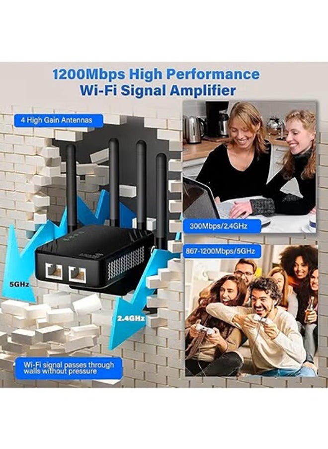 VOGMAX - New Wireless Repeater 2.4G/5G Dual Band Repeater Wifi  4 Antenna WiFi Extender Compatible with All Network Boxes - Image 1