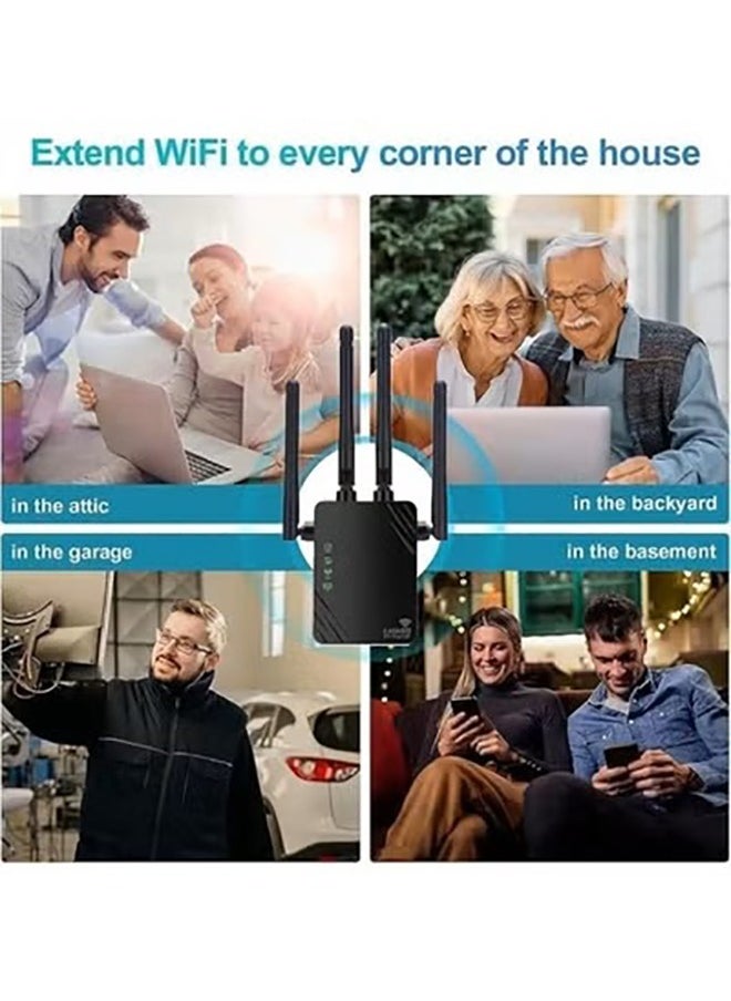 VOGMAX - New Wireless Repeater 2.4G/5G Dual Band Repeater Wifi  4 Antenna WiFi Extender Compatible with All Network Boxes - Image 1