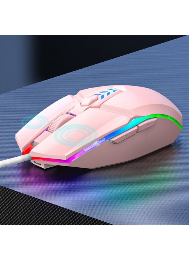 براق S700 Light Light USB Wired Office Gaming Mouse (Pink)  - Image 1
