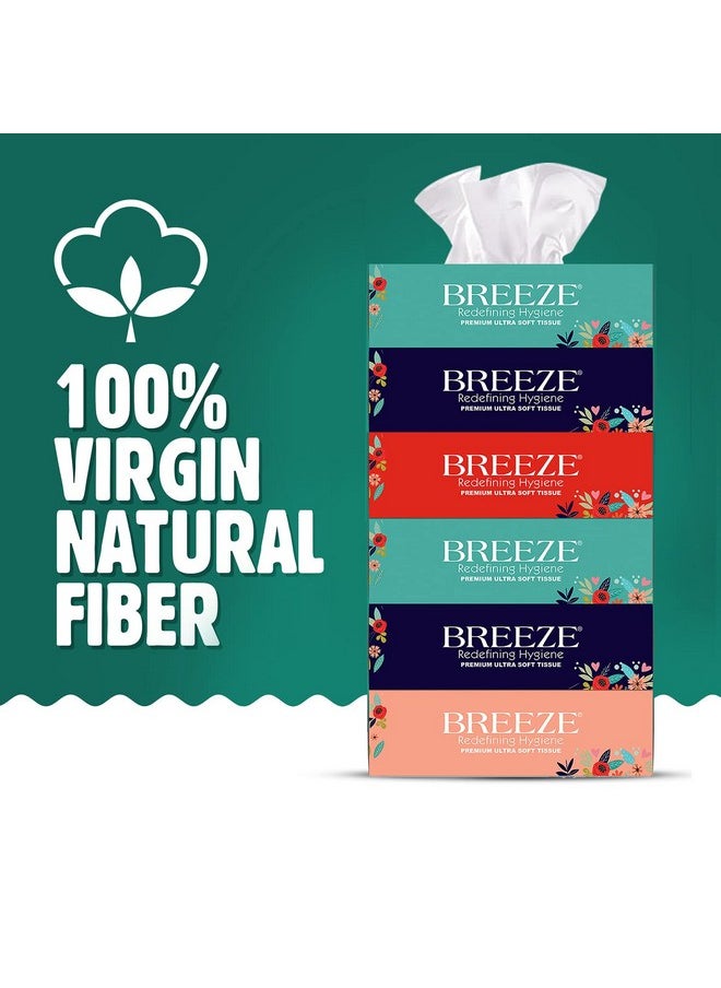 Breeze Bre022 2 Ply Facial Tissue Soft Wipe & Disposable For Kitchen, Cars, Office & Home Use, 100 Pulls Each (Pack Of 6, 600 Tissues)  - Image 2