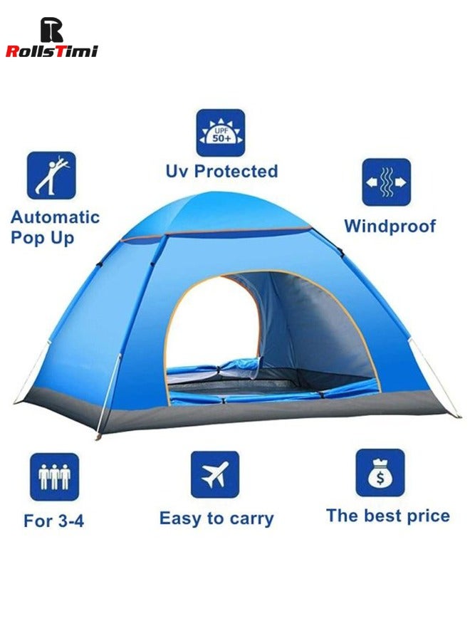 RollsTimi  Portable Outdoor Camping Tent,Automatic Pop Up Beach Tent 3-4 Person Family Tents  - Image 2