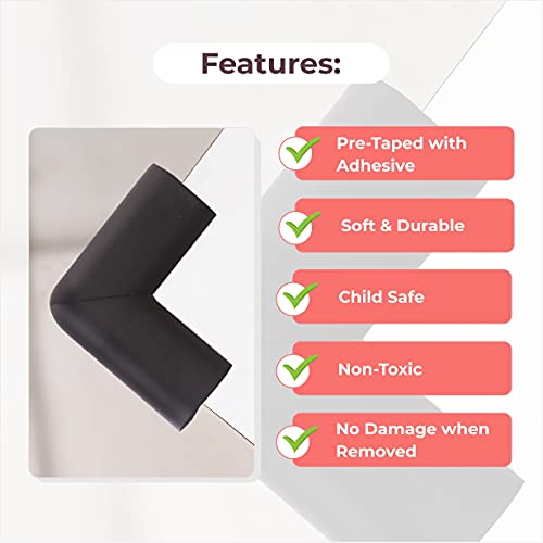 BabySafeHouse Furniture Corner Guard for Baby Proofing, Pre-Taped Corner Protectors -Black (Pack of 10) - Image 5