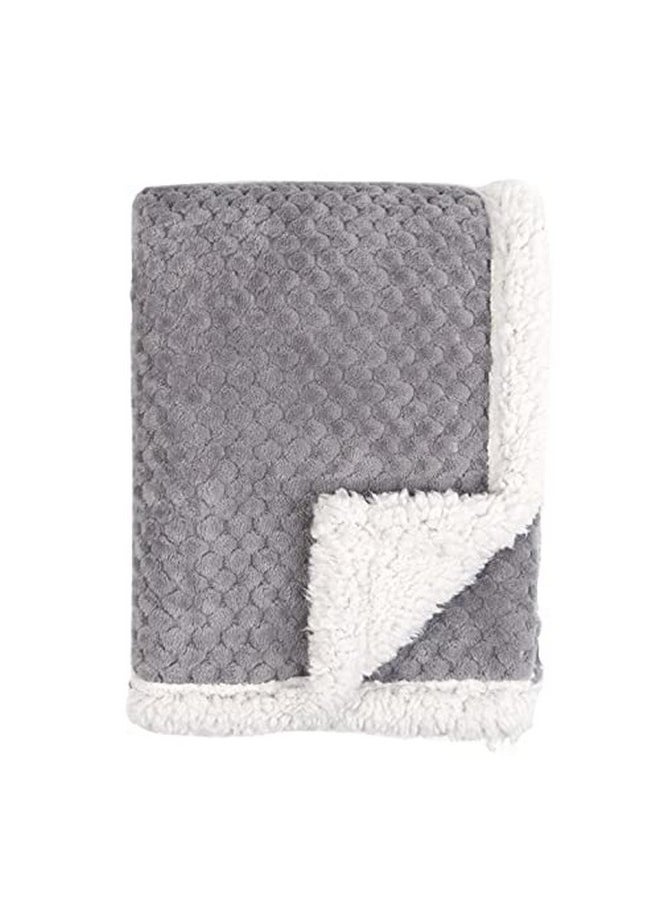 Baby Blanket New Born Pack Of Double Layered Crib Wrapping Sheet For 0-12 Month Babies (Grey, 100 Cm X 80 Cm)