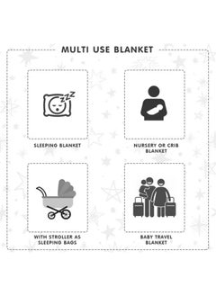 Brandonn Baby Blanket New Born Pack Of Double Layered Crib Wrapping Sheet For 0-12 Month Babies (Grey, 100 Cm X 80 Cm)  - Image 5