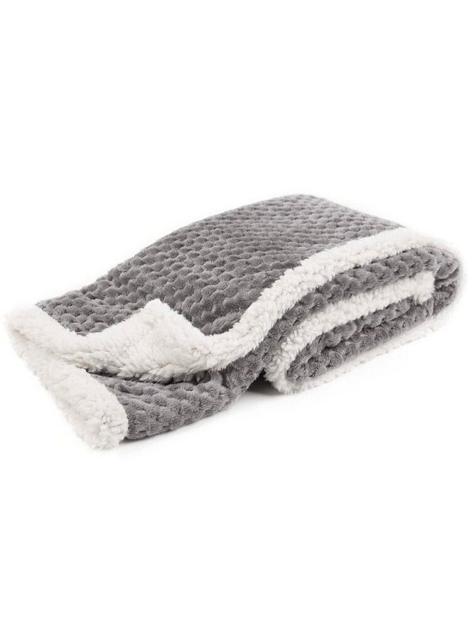 Baby Blanket New Born Pack Of Double Layered Crib Wrapping Sheet For 0-12 Month Babies (Grey, 100 Cm X 80 Cm)