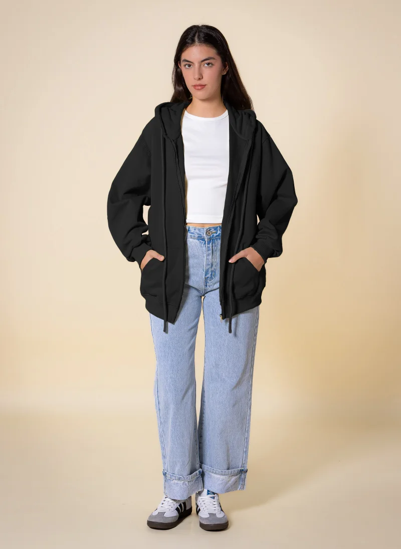 SHAPES OVERSIZED HOODIE WITH ZIP