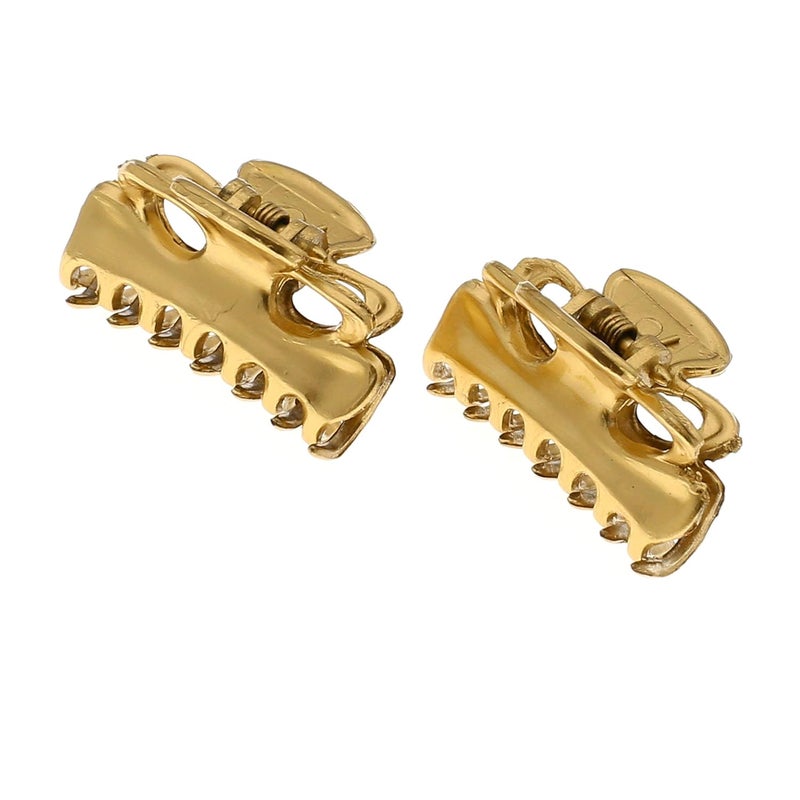 Camila Paris CP29212 French Hair Clip for Women Set of 2 Small 1 inch Gold Girls Hair Claw Clip Jaw Fashion Durable Styling Hair Accessories for Women Ladies Strong Hold Grip Clamp Made in France