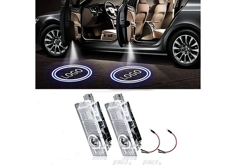 Automaze O.E 2 Pc Car Door LED Logo Light Laser Projector Lights Ghost Shadow Welcome Lamp, Compatible For Audi Cars,Clear - Image 1