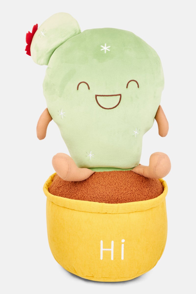 YOTO Cactus Potted Plant Cushion 64 x 38 cm, Green - Image 1