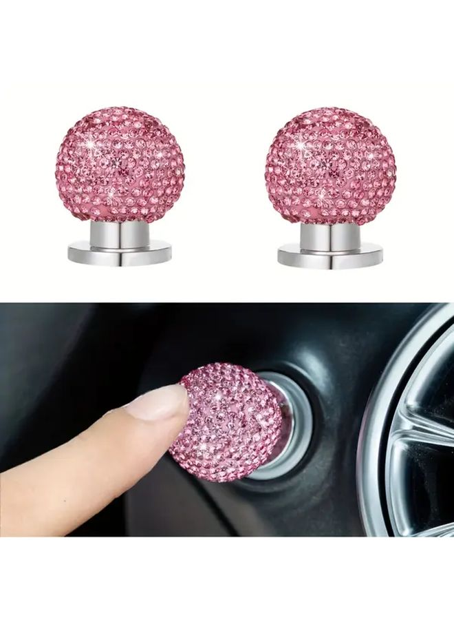AB Color Sparkling Rhinestone Car Start Button Decorative Interior Accessory - Image 1
