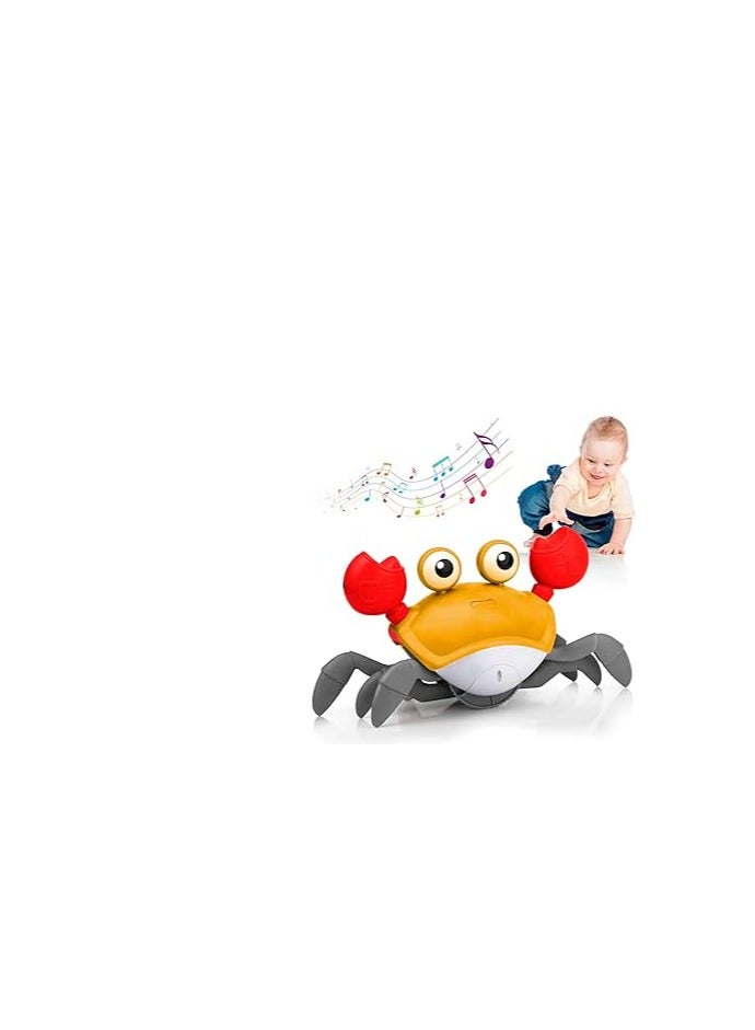 Crawling Crab Baby Toys Boys Gifts Interactive Fun for Tummy Time Moving Walking Running Musical Toddler Boys Girls Birthday Gift Toys Yellow