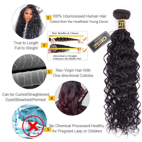 QTHAIR Water Wave Human Hair Bundles 1b Natural Black 18A Burmese Curly 100 Unprocessed Brazilian Virgin Wet and Wavy 1BNatural Black 12 14 16 - Image 5