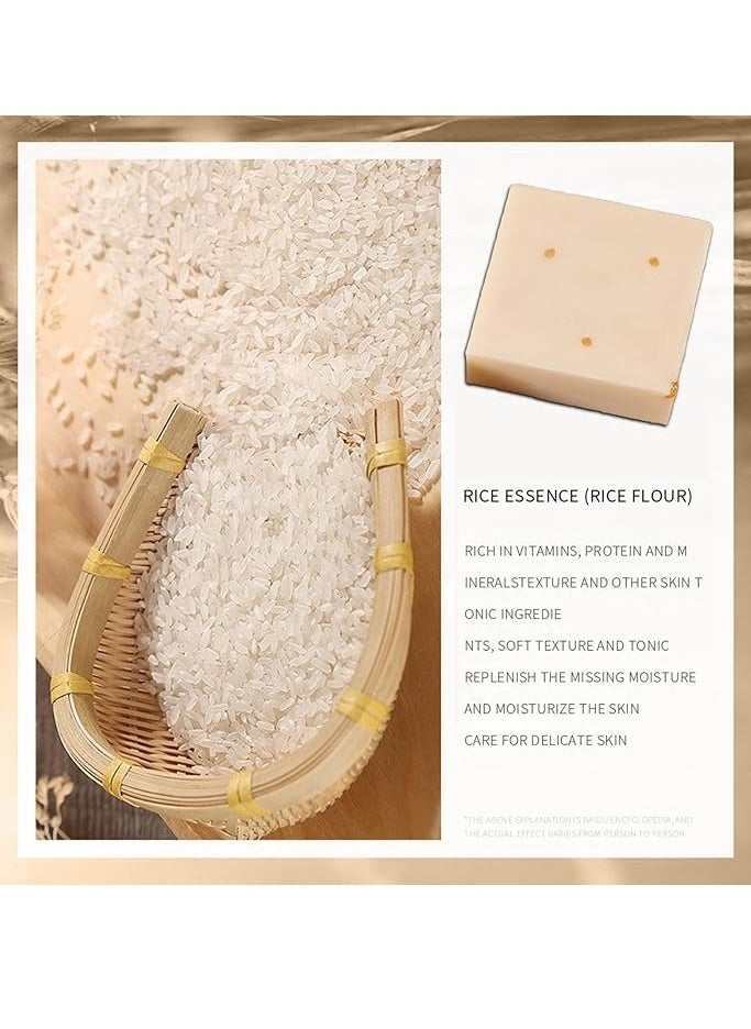 JAM - Thai Rice Soap - Rice Milk Soap, Rice Soap for Face, Jabon Aclarante de Piel, Jabon De Arroz Para Aclarar La Cara, Thai Handmade Rice Soap Bar 3piece - Image 1