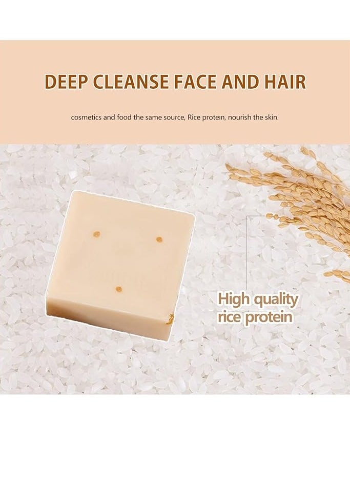 JAM - Thai Rice Soap - Rice Milk Soap, Rice Soap for Face, Jabon Aclarante de Piel, Jabon De Arroz Para Aclarar La Cara, Thai Handmade Rice Soap Bar 3piece - Image 1