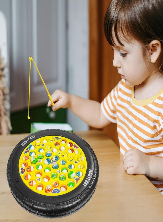 في جراسب مجموعة ألعاب صيد السمك VGRASSP مع لوحة دوارة | مزودة بمفتاح تشغيل/إيقاف الموسيقى للعب هادئ | 45 سمكة و4 صنارات صيد | هدية آمنة ومتينة للأطفال الصغار والأطفال (لعبة صيد كبيرة) - Image 2