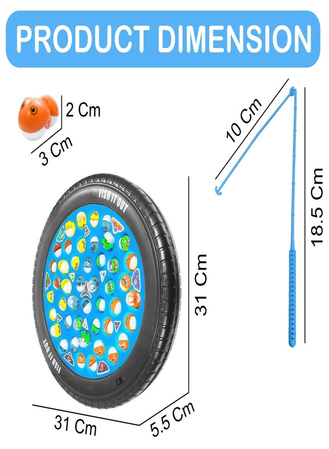 في جراسب مجموعة ألعاب صيد السمك VGRASSP مع لوحة دوارة | مزودة بمفتاح تشغيل/إيقاف الموسيقى للعب هادئ | 45 سمكة و4 صنارات صيد | هدية آمنة ومتينة للأطفال الصغار والأطفال (لعبة صيد كبيرة) - Image 3