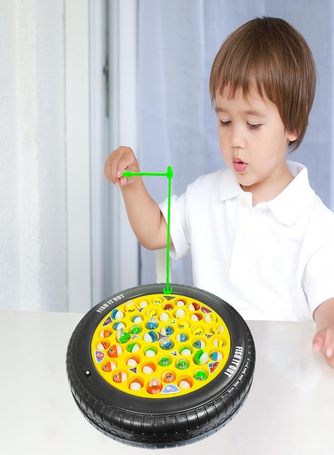 في جراسب مجموعة ألعاب صيد السمك VGRASSP مع لوحة دوارة | مزودة بمفتاح تشغيل/إيقاف الموسيقى للعب هادئ | 45 سمكة و4 صنارات صيد | هدية آمنة ومتينة للأطفال الصغار والأطفال (لعبة صيد كبيرة) - Image 5