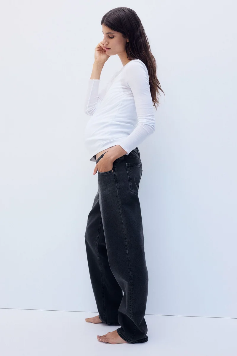 H&M  MAMA Straight Low Waist Jeans for Women | Best Price UAE