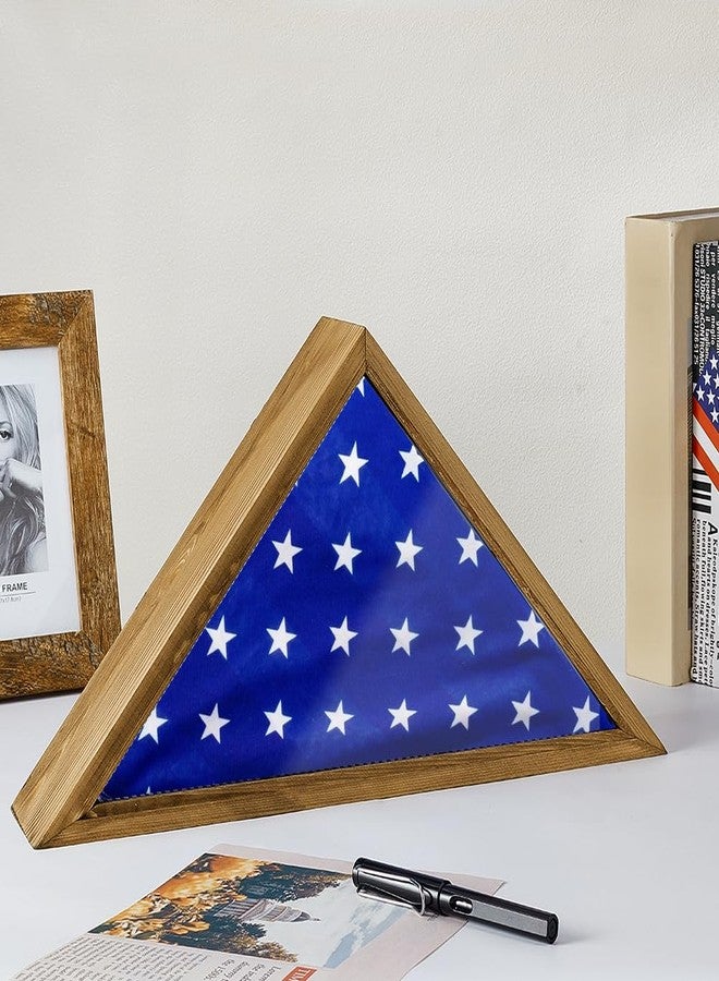 AHANDMAKER Triangle Flag Box, Wall Mounted/Standing Display Flag Display Case with Clear Windows, 17.44 x 8.9 Inch Military Flag Shadow Box for Veterans, Burial Flag - Image 4