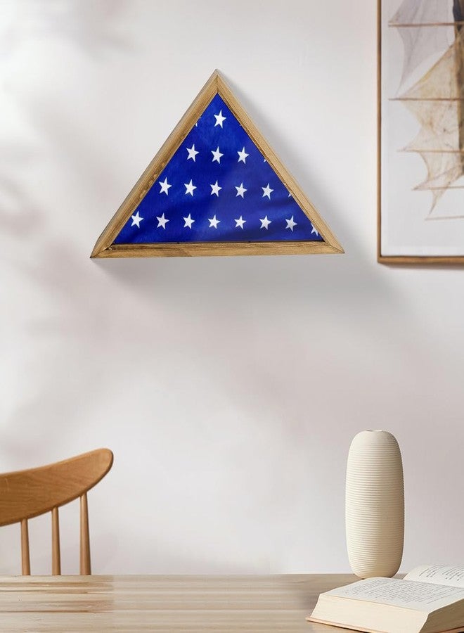 AHANDMAKER Triangle Flag Box, Wall Mounted/Standing Display Flag Display Case with Clear Windows, 17.44 x 8.9 Inch Military Flag Shadow Box for Veterans, Burial Flag - Image 5
