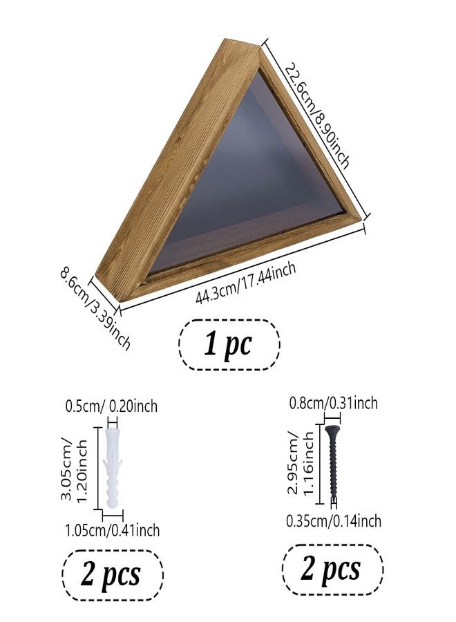 AHANDMAKER Triangle Flag Box, Wall Mounted/Standing Display Flag Display Case with Clear Windows, 17.44 x 8.9 Inch Military Flag Shadow Box for Veterans, Burial Flag - Image 2