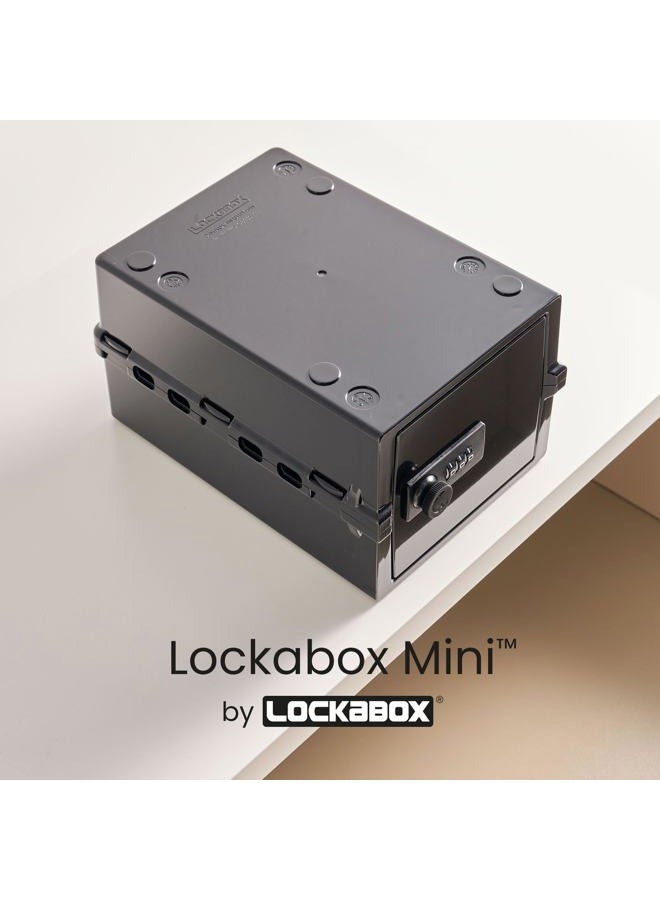 Lockabox Mini™ | Small Lockable Box with Combination Lock (A5-Sized) | Mini Storage Lock Box for Small Medicines, Snacks & Mobile Phones | Discrete & Hygienic (Jet) - Image 2