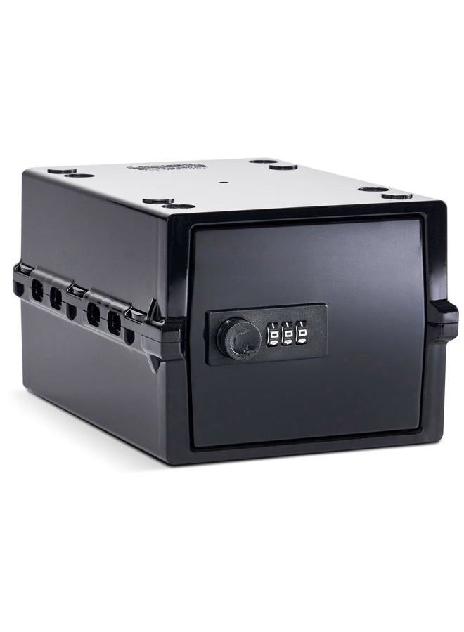 Lockabox Mini™ | Small Lockable Box with Combination Lock (A5-Sized) | Mini Storage Lock Box for Small Medicines, Snacks & Mobile Phones | Discrete & Hygienic (Jet) - Image 1